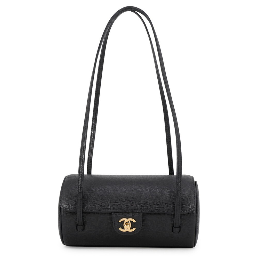 Chanel Shoulder Bag, Coco Mark, Small Bowling Caviar Skin, AS6143, CHANEL, Bl...